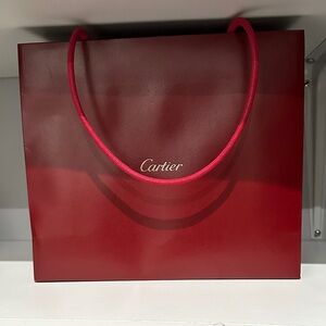 Cartier Red Paper Tote with Rope Handles